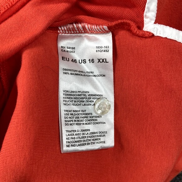 Bogner Shirt Women's XXL Orange Red White 100% Cotton 3/4 Sleeve Polo Blouse - Picture 7 of 7